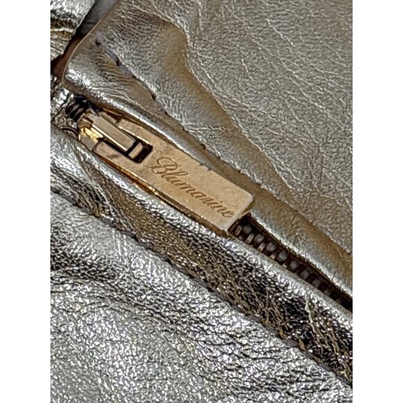 Blumarine Strapless Midi Dress in Gold 42 New Womens Leather Strapless - Picture 9 of 16